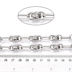 鉄楕円形リンクチェーン  溶接されていない  スプールで  プラチナ  8.5~9x3mm  約32.81フィート（10m）/ロール&nbsp;CH-N004-18P