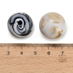 ツートンの不透明アクリルビーズ  ラウンド  ミックスカラー  19.5x18mm  穴：3.5mm  約115個/500g&nbsp;AC-CBA6BCC-14