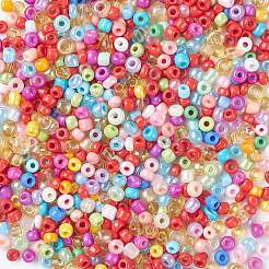 ガラスシードビーズ  混合スタイル  ラウンド  ミックスカラー  3x2mm  穴：1.2mm  約2500個/100g&nbsp;X1-SEED-XCP0001-04B