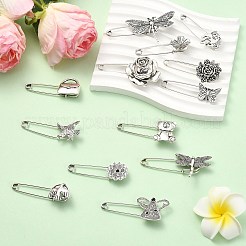 26Pcs 13 Styles Antique Silver Alloy Brooch&nbsp;JEWB-CJ0001-89
