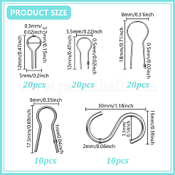 80Pcs 5 Styles Stainless Steel S-shape Hooks&nbsp;FIND-GA0008-89