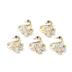 Brass Micro Pave Clear Cubic Zirconia Cabochons&nbsp;KK-A174-07G