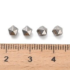 304ステンレススチールビーズ  五角形  多面カット  ステンレス鋼色  4x4x4mm  穴：1.4mm&nbsp;STAS-D204-62P