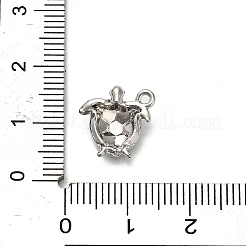 合金エナメルチャーム  ウミガメチャーム  プラチナ  12.5x12x3.5mm  穴：1.2mm&nbsp;FIND-A051-05B-P