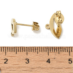 イオンプレーティング（IP）304ステンレススチールスタッドピアス金具  リップ  ゴールドカラー  7.5x13mm  穴：1.2mm  ピン：11x0.7mm&nbsp;STAS-I206-52G