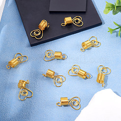 合金ドレッドヘアビーズ10個  編組髪のペンダントの装飾クリップ  ハート  29x17x10mm  穴：4.5mm  内径：8mm&nbsp;FIND-TA0008-53A