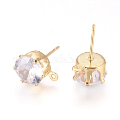 Brass Stud Earring Findings&nbsp;KK-L199-A01-G