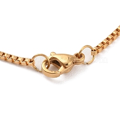 Ion Plating(IP) 304 Stainless Steel Box Chain Necklace for Women&nbsp;NJEW-C011-01G