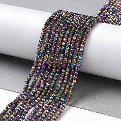 電気メッキガラスビーズセット  フルメッキ  多面カットラウンド  虹メッキ  2mm  穴：0.7mm  約160~178個/連  34.5~36cm&nbsp;GLAA-H021-01A-FP13