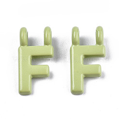スプレー塗装合金2ループリンクペンダント  カドミウムフリー＆鉛フリー  文字L  文字.f  13.5x7x1.5mm  穴：2mm&nbsp;LS-X-PALLOY-T075-48F-RS