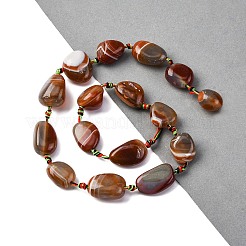 Natural Striped Agate/Banded Agate Beads Strands&nbsp;G-S381-01B