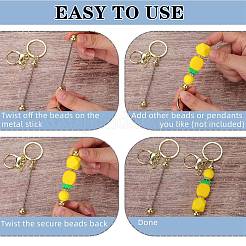 16Pcs Alloy Bar Beadable Keychain for Jewelry Making DIY Crafts&nbsp;KEYC-SZ0001-16G
