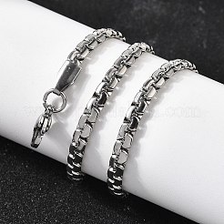 男性用ステンレススチールベネチアンチェーンネックレス201個  ステンレス鋼色  17.72インチ（45cm）  4mm&nbsp;STAS-V011-01A-P-1