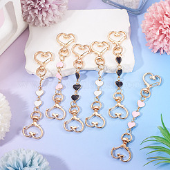 6Pcs 3 Styles Alloy Enamel Heart Link Bag Extender Chains&nbsp;KEYC-TAC00058