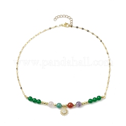 Natural & Dyed Malaysia Jade Beaded Necklaces for Women&nbsp;NJEW-JN04802