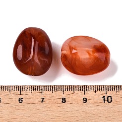 不透明なアクリルビーズ  ツートン  ナゲット  サドルブラウン  23x19x16mm  穴：2.2mm&nbsp;X-OACR-N137-36E