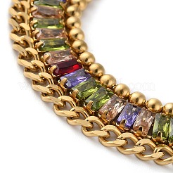 Golden 304 Stainless Steel Triple Layer Multi-strand Bracelets&nbsp;BJEW-C045-01B-G