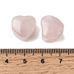 天然ローズクォーツヨーロピアンビーズ  ハートに大きな穴ビーズ  13x14.5~15x10.5~11mm  穴：5.5~5.6mm&nbsp;G-C269-01H