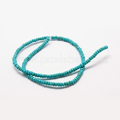 Faceted Rondelle Synthetic Turquoise Beads Strands&nbsp;TURQ-I015-6x4mm-06