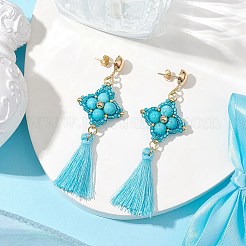 Synthetic Turquoise Stud Earrings&nbsp;EJEW-MZ00282-04