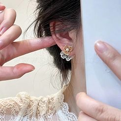 Alloy & Imitation Pearl Stud Earrings&nbsp;WG51E44-01