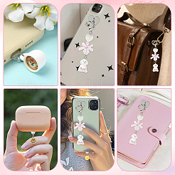 5Pcs Iron Cell Phone Holder Stand & PVC Mobile Dustproof Plugs&nbsp;HJEW-SW00455