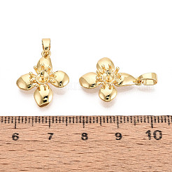 真鍮カップパールヒートンキャップピンペンダント  花  片穴パーツ用  18KGP本金メッキ  19~19.5x16x3~3.5mm  穴：5x3mm  ピン：0.5mm&nbsp;KK-T079-21G