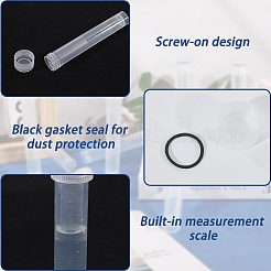 プラスチック製冷凍チューブ100個  試験チューブ  スクリューキャップ付き  透明  96x19mm  内径：14mm  容量：10ml（0.34fl.oz）&nbsp;TOOL-GL0001-19