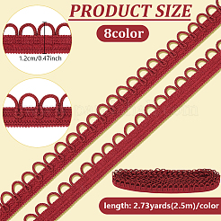 20M 8 Colors Nylon Braid Trims with Elastic Button Loops&nbsp;OCOR-BC0009-80