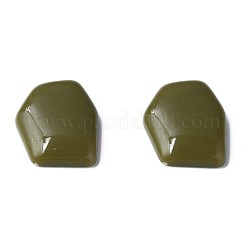 オペークアクリルカボション  不規則な六角形  ダークオリーブグリーン  25.5x19.5x5.5mm  約253個/500g&nbsp;MACR-S373-143-A11