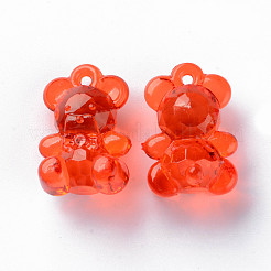 透明なアクリルパーツ  多面カット  クマ  ミックスカラー  19.5x13.5x10.5mm  穴：1.5mm  約400個/500g&nbsp;TACR-S151-001