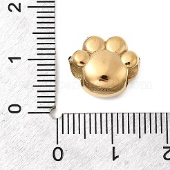 304ステンレススチールヨーロピアンビーズ  エナメル  大穴ビーズ  イオンプレーティング（ip）  足跡  ゴールドカラー  12x13x8mm  穴：4.5mm&nbsp;STAS-D153-09A-G