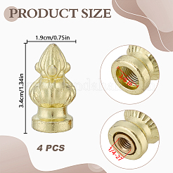 4Pcs Brass & Zinc Alloy Lamp Finials&nbsp;FIND-DR0002-25G