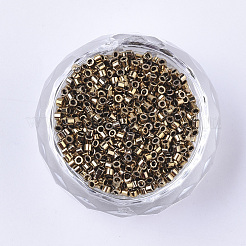 電気めっきシリンダーシードビーズ  均一サイズ  メタリックカラー  ゴールデンロッド  1.5~2x1~2mm  穴：0.8mm  約4000個/袋  約50 G /袋&nbsp;SEED-Q036-02A-B04