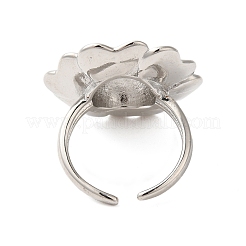 Flower Brass Open Cuff Rings&nbsp;RJEW-A046-06P