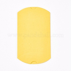 クラフト紙の結婚式の好きなギフトボックス  枕  きいろ  6.5x9x2.5cm&nbsp;CON-WH0037-A-07