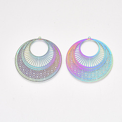 Ion Plating(IP) 304 Stainless Steel Filigree Pendants&nbsp;X-STAS-S108-42