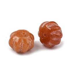 天然のレッドアベンチュリンの彫刻ビーズ  カボチャ  12x8mm  穴：1.4mm&nbsp;GG-CBA02C4-03D