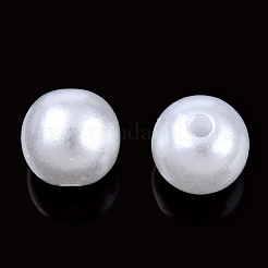 パール調アクリルビーズ  ラウンド  ホワイト  8mm  穴：1.6mm  約1985個/500g&nbsp;OACR-ZX005-35A