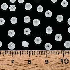 内側が透明なガラスシードビーズ6/0個。  ロンデル  丸い穴  透明  4x3mm  穴：1.2~1.5mm  約6080個/ポンド&nbsp;SEED-N008-08V