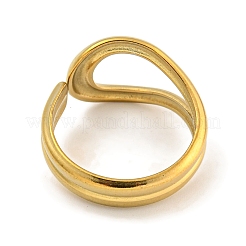 Ion Plating(IP) 304 Stainless Steel Open Cuff Ring for Women&nbsp;RJEW-A043-23G