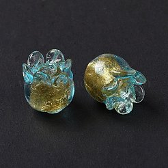 Handmade Gold Foil Lampwork Glass Beads&nbsp;X1-LAMP-G158-02D