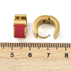 304 Stainless Steel Enamel Hoop Earrings&nbsp;EJEW-K268-20G-01