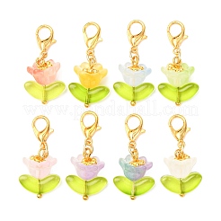 8Pcs Flower Glass Pendant Decorations&nbsp;HJEW-JM04158