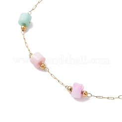 シェル＆304ステンレススチールのコラムリンクブレスレット（女性用）  ミックスカラー  7-1/8インチ（18.2cm）&nbsp;BJEW-JB12380