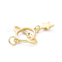 Brass Micro Pave Clear Cubic Zirconia Pendants&nbsp;ZIRC-L091-101G