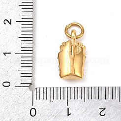 304ステンレススチールラインストーンペンダント  フライドポテトチャーム  丸カン付き  ゴールドカラー  15.5x8.5x5.5mm  穴：4mm&nbsp;LS-STAS-I365-01G-01