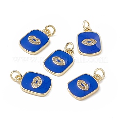 Brass Micro Pave Cubic Zirconia Charms&nbsp;KK-E068-VB436-1