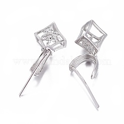 Anti-Tarnish Rhodium Plated 925 Sterling Silver Pendant Bails&nbsp;STER-L058-020P