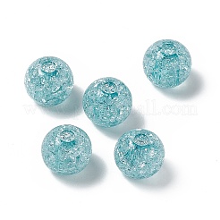 透明なクラックル アクリル ビーズ  ラウンド  ランダムな色  14x12.5mm  穴：3.7mm&nbsp;X-OACR-H019-02